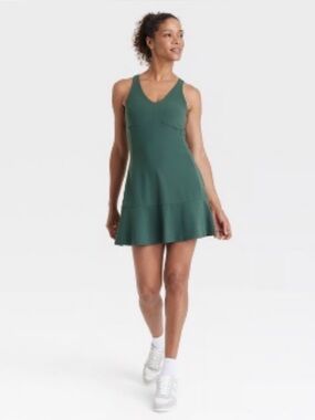 All In Motion Green Active Criss Cross Dress with Built-in Shorts Size S